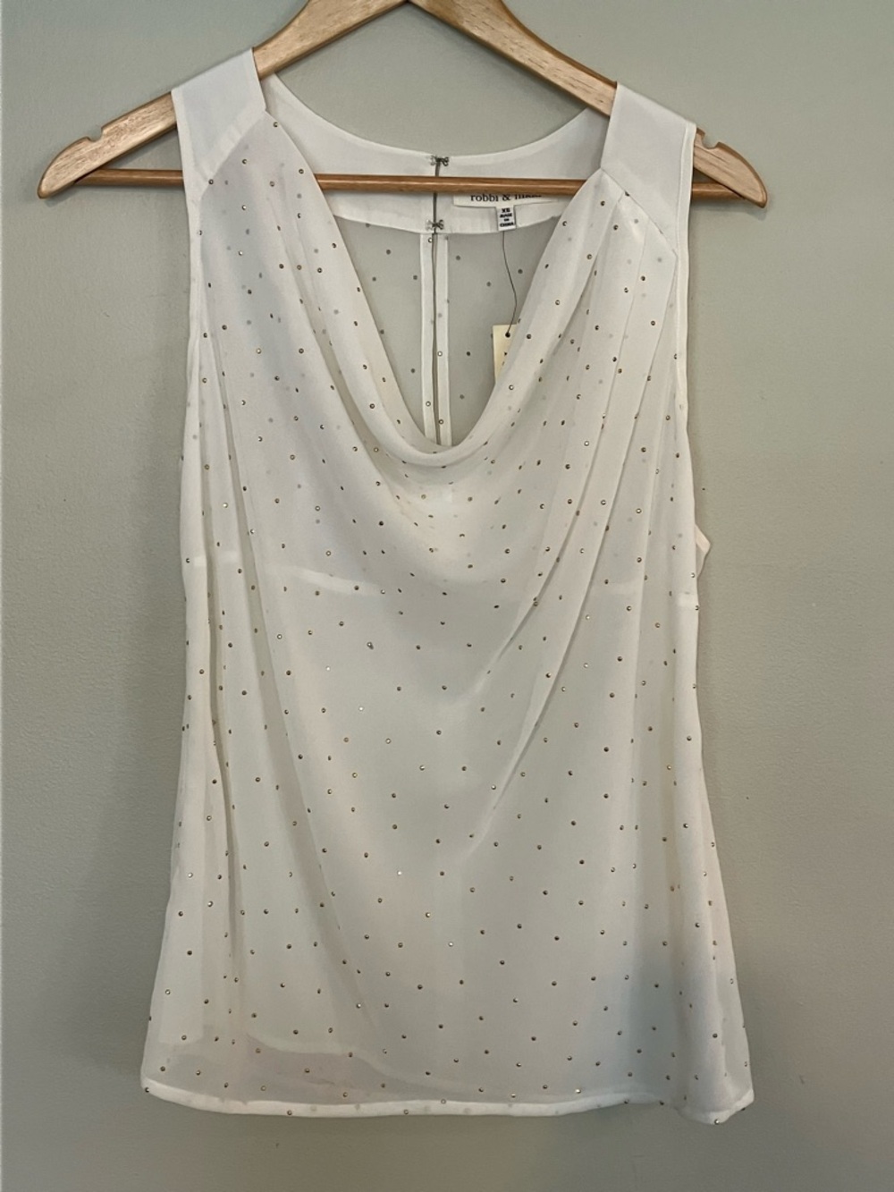 Robbi & Nikki Jeweled Sleeveless White Top